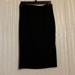Black Midi Pencil Skirt for Work